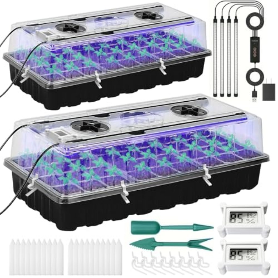Humidity Dome Kit - Seed Starter Tray with Grow Light72-Cell