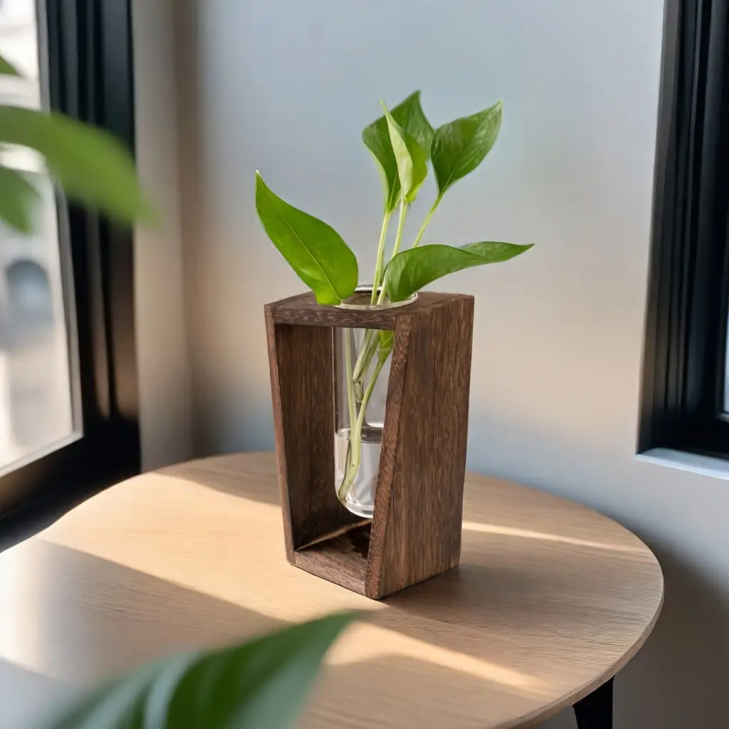 Modern Wood Propagation Vase - - Propagation Station Vase incelemesi ve fiyatı