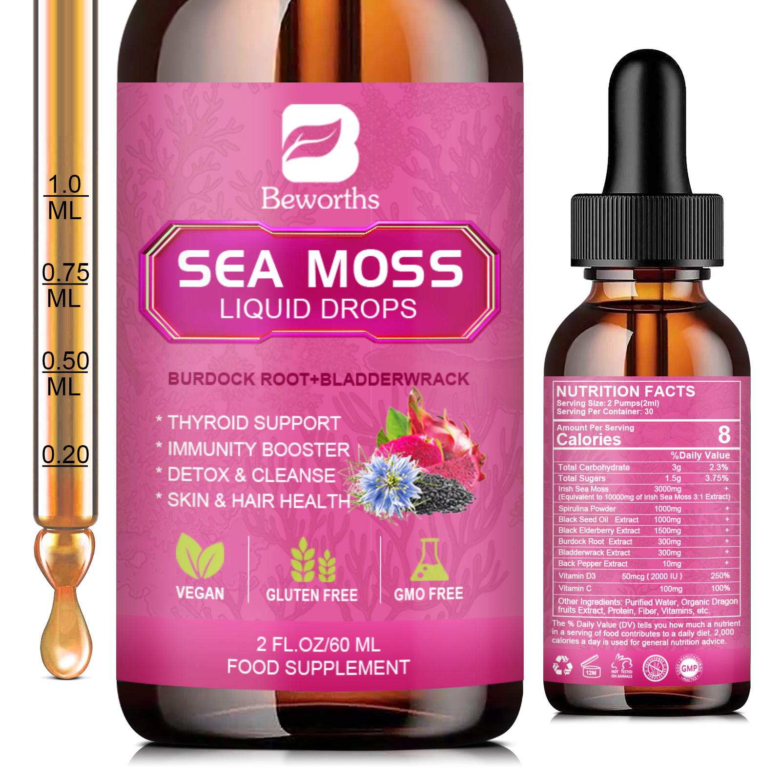 BEWORTHS 3000MG Seamoss Liquid - Root Stimulator Liquid incelemesi ve fiyatı