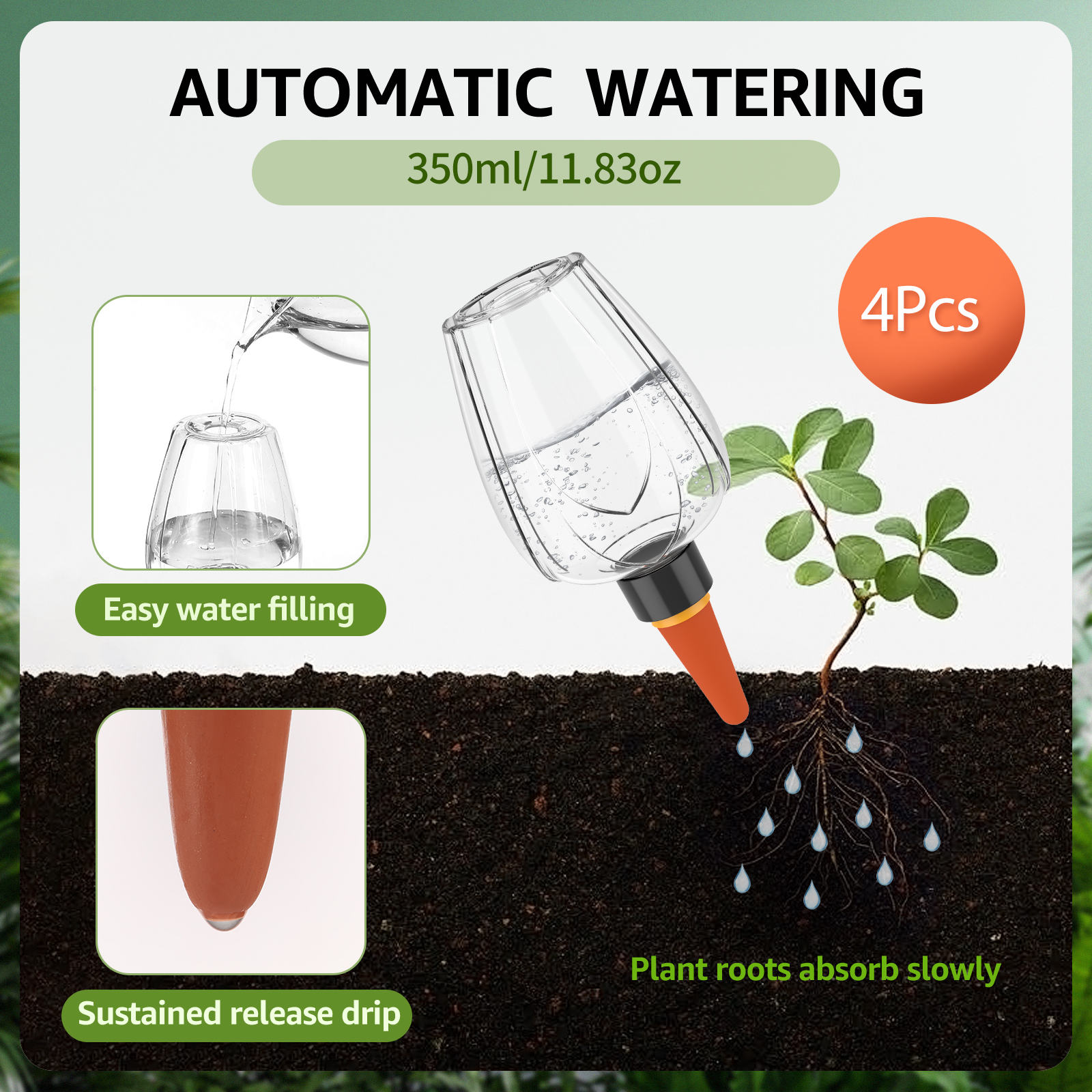 4Pcs Plant Watering Globe Clea - Self Watering Insert incelemesi ve fiyatı