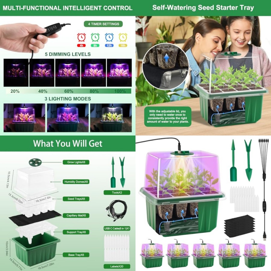 Seed Starter Tray with Light,  - Humidity Dome Kit incelemesi ve fiyatı