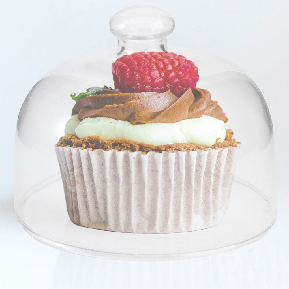 2Pcs Transparent Glass Cake Do - Plastic Dome Clear incelemesi ve fiyatı