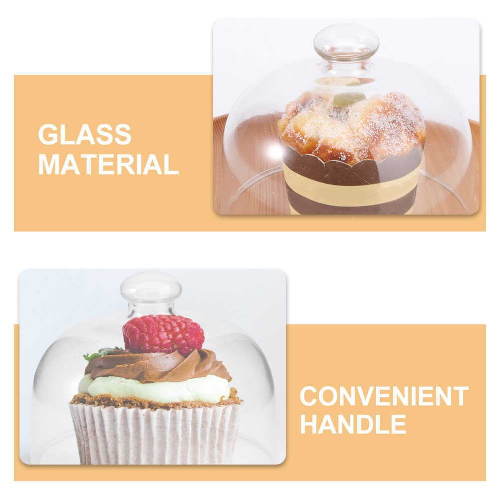 2Pcs Transparent Glass Cake Do - Plastic Dome Clear incelemesi ve fiyatı