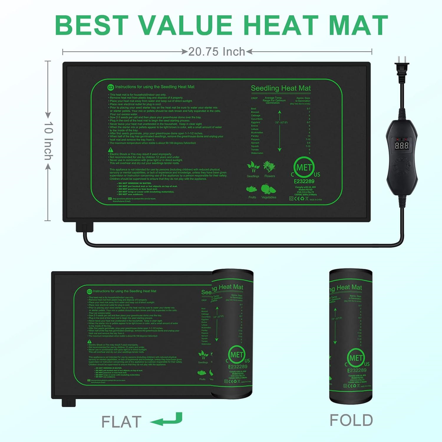 Seedling Heat Mat With Digital - Heat Mat Seedling incelemesi ve fiyatı
