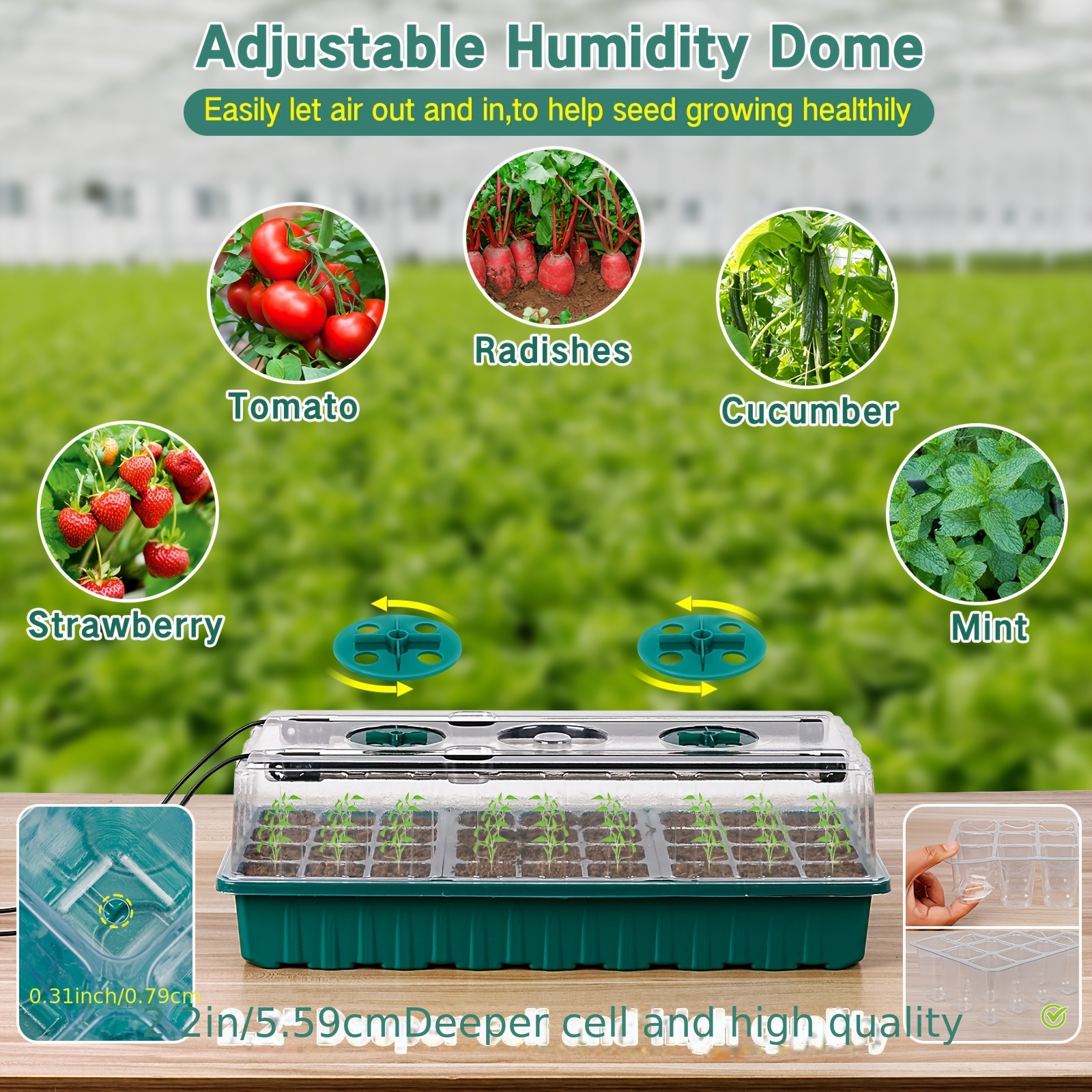 2PCS 72-Cell Seed Growing Kit  - Humidity Dome Kit incelemesi ve fiyatı