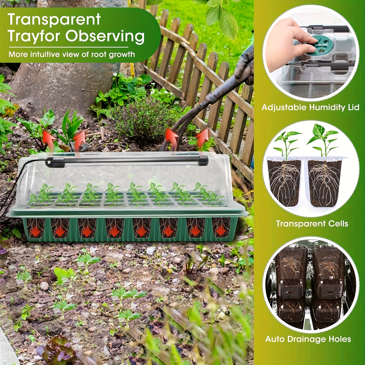 2PCS 72-Cell Seed Growing Kit  - Humidity Dome Kit incelemesi ve fiyatı