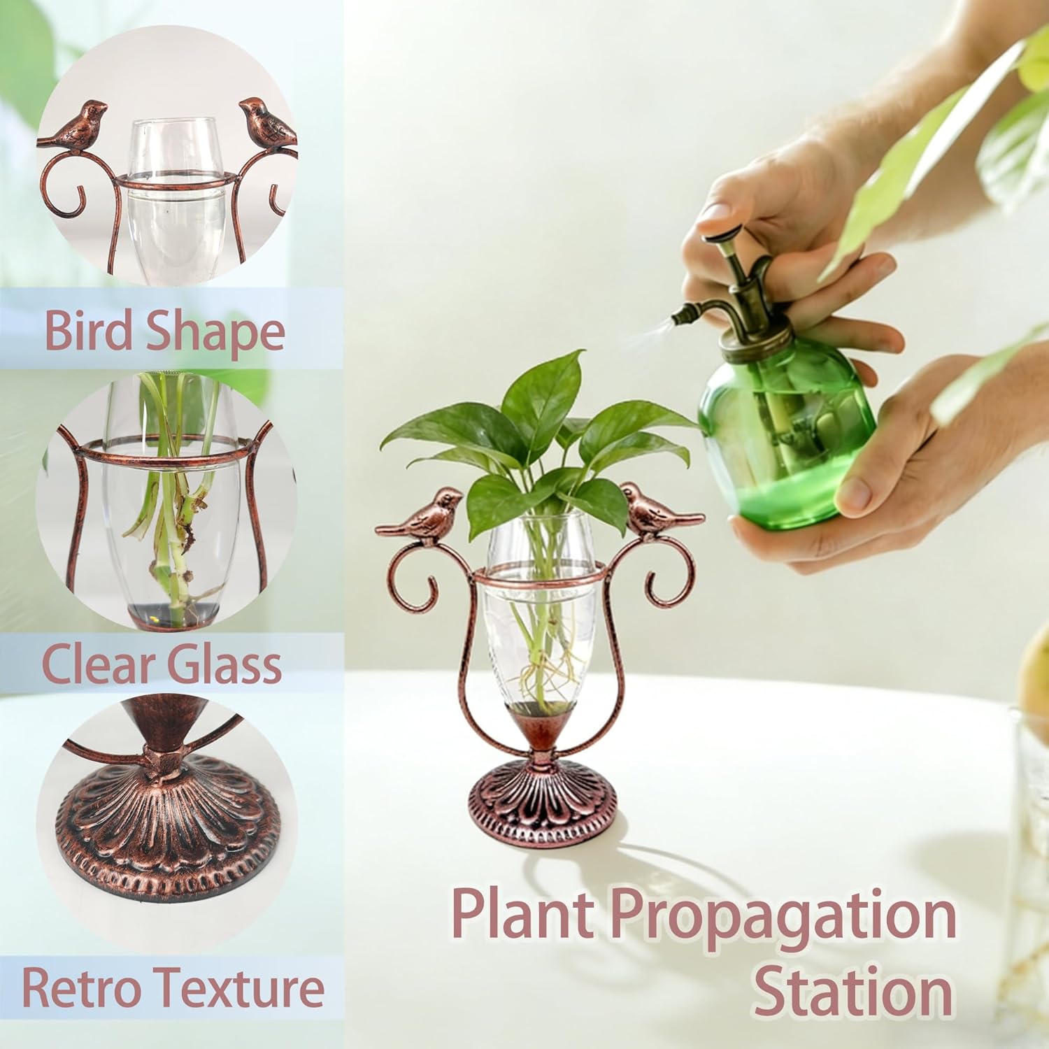 2 Vintage Copper Bird Plant Pr - Propagation Station Vase incelemesi ve fiyatı