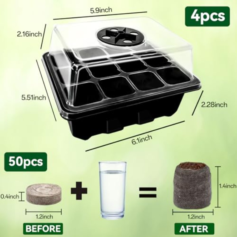 8 Pack Seed Starter Tray with  - Peat Pellet Tray incelemesi ve fiyatı
